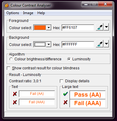 Colour Contrast Analyser