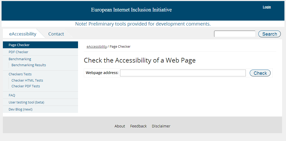 eAccessibility Page Checker
